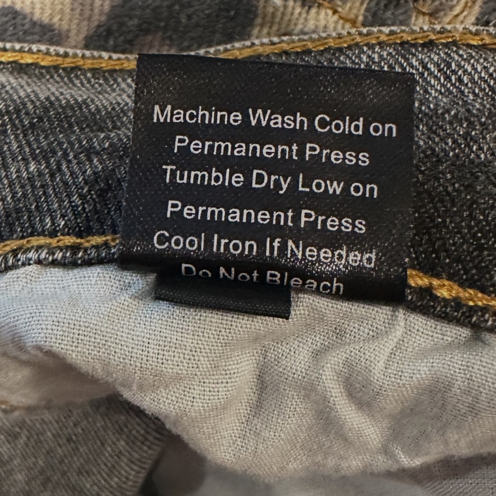 POL Studded Patch Jeans Size Large Charcoal Gray High Rise Button Fly Wide Leg - Picture 13 of 15